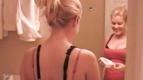 Arousing Blondie Hair Girl Wife Gets Made Love In Bathroom