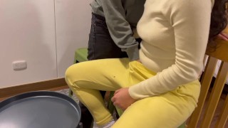 Lesbians Touch Themselves In Public And Then Fuck In A Public Bathroom.