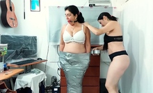 Tit Groping Mummified Stepmom And Her Lesbian Partner