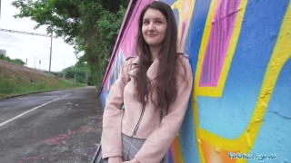 Public Agent   Super Natural And Cute Real European 19yr College Student With Natural Breasts And Red Lingerie Fucked Outside